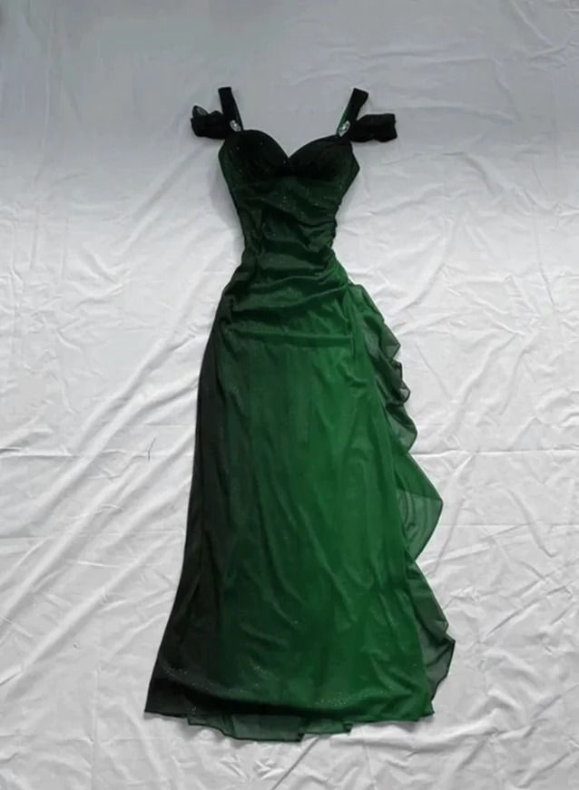 Burgundy Off Shoulder Ruffles Vintage Long Prom Dress, DP2493
