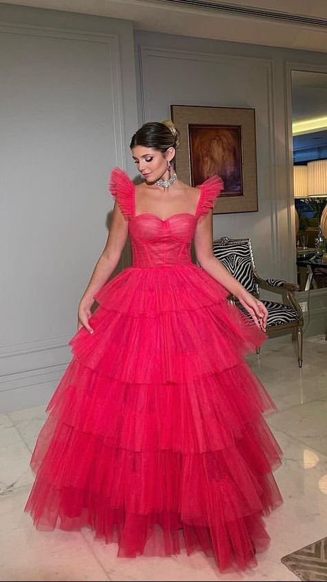 Unique Layered Tulle Prom Dresses Ball Gowns Long Evening Dress ,DP0287
