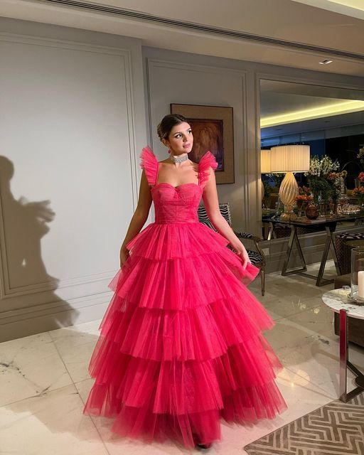 Unique Layered Tulle Prom Dresses Ball Gowns Long Evening Dress ,DP0287