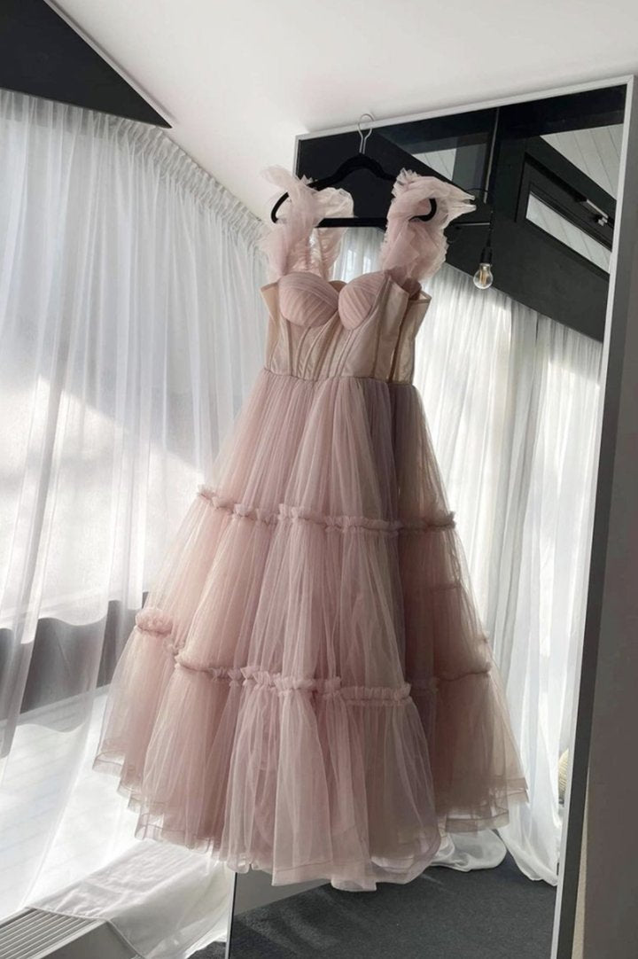 Sexy See Through Tulle Tulle Tiered Prom Dress For Pregnant Women