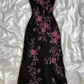 Sexy Black Floral Beading Vintage Charming Long Party Dress, DP2519