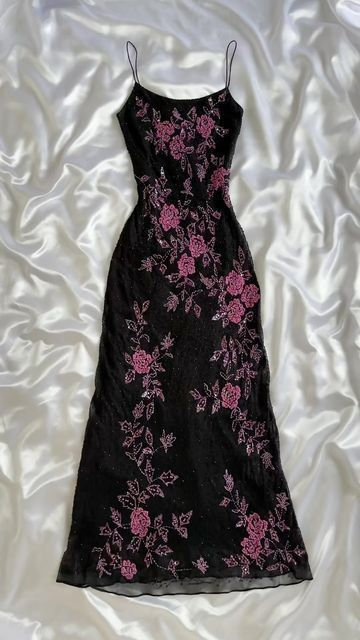 Sexy Black Floral Beading Vintage Charming Long Party Dress, DP2519