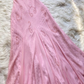 Light Pink V Neck Beading Ruffle Vintage Party Dress, DP2521