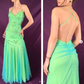Green Beading Tulle Backless Charming Vintage Evening Party Dress, DP2498