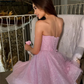 Shiny Pink Short Party Dress Sweatheart A-Line Homecoming Dress, DP2559