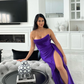 Gorgeous Purple Strapless Long Evening Dress Birthday Dress, DP2628