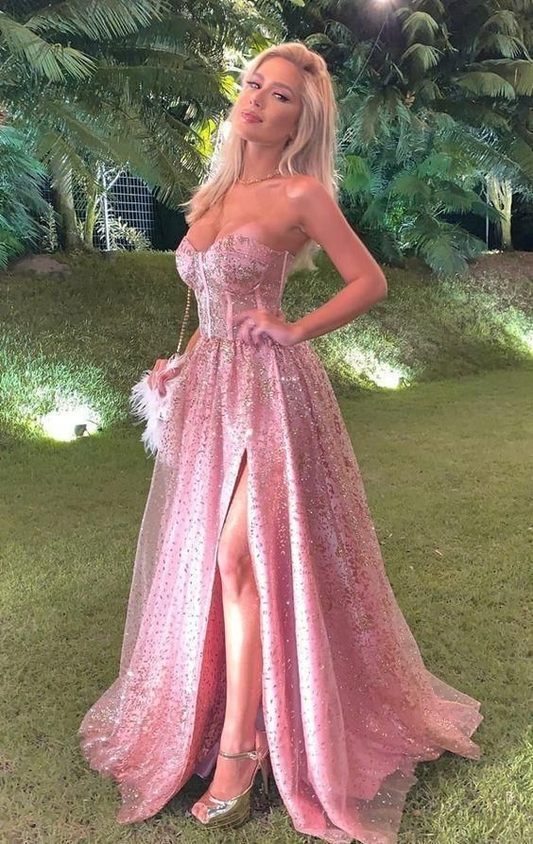 Pink Gorgeous Sweetheart Ball Gown Evening Dress Prom Dress,DP099