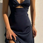 Black Straps Sexy Simple Prom Dress Sleeveless Evening Dress, DP2379