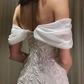 Gorgeous White Off Shoulder Beading Appliques Long Prom Dress Wedding Dress,DP1032