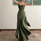 Green Spaghetti Straps Elegant Long Prom Dress,DP1508