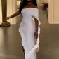 White One Shoulder Asymmetrical Prom Dress Black Girl Party Dress,DP1682