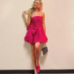 Hot Pink Strapless Short Party Dress Homecomig Dress Birthday Dress,DP1692