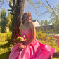 Pink Strapless High-Low Satin Birthday Party Dress,DP1840