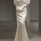 Ivory Straps Off Shoulder Mermaid Long Prom Dress,DP1901