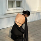 Elegant Black Halter Backless Long Evening Dress, DP1997