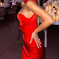 Sexy Red Sweatheart Satin Charming Long Prom Dress, DP2019