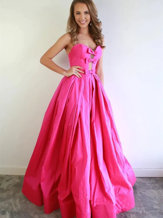 Hot Pink Sweatheart A-Line Long Party Dress Evening Gown, DP2065