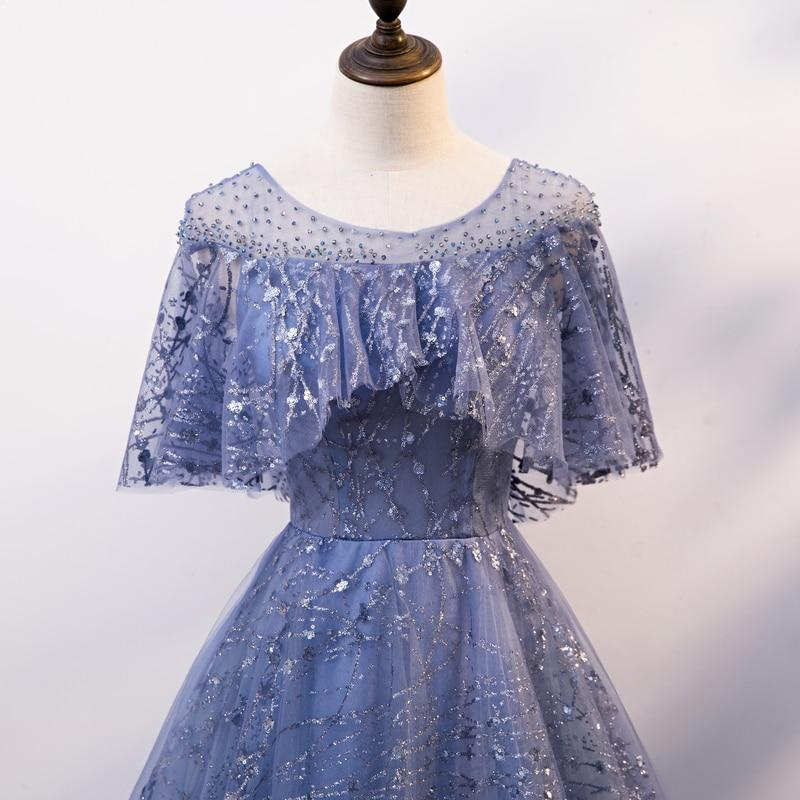 Blue Elegant A-Line Long Prom Dress Evening Gown Graduation Dress, DP2077