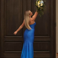 Royal Blue Strapless Elegant Long Prom Dress with Slit, DP2103