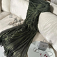 Green Pleated Spaghetti Straps Long Prom Dress, DP2230