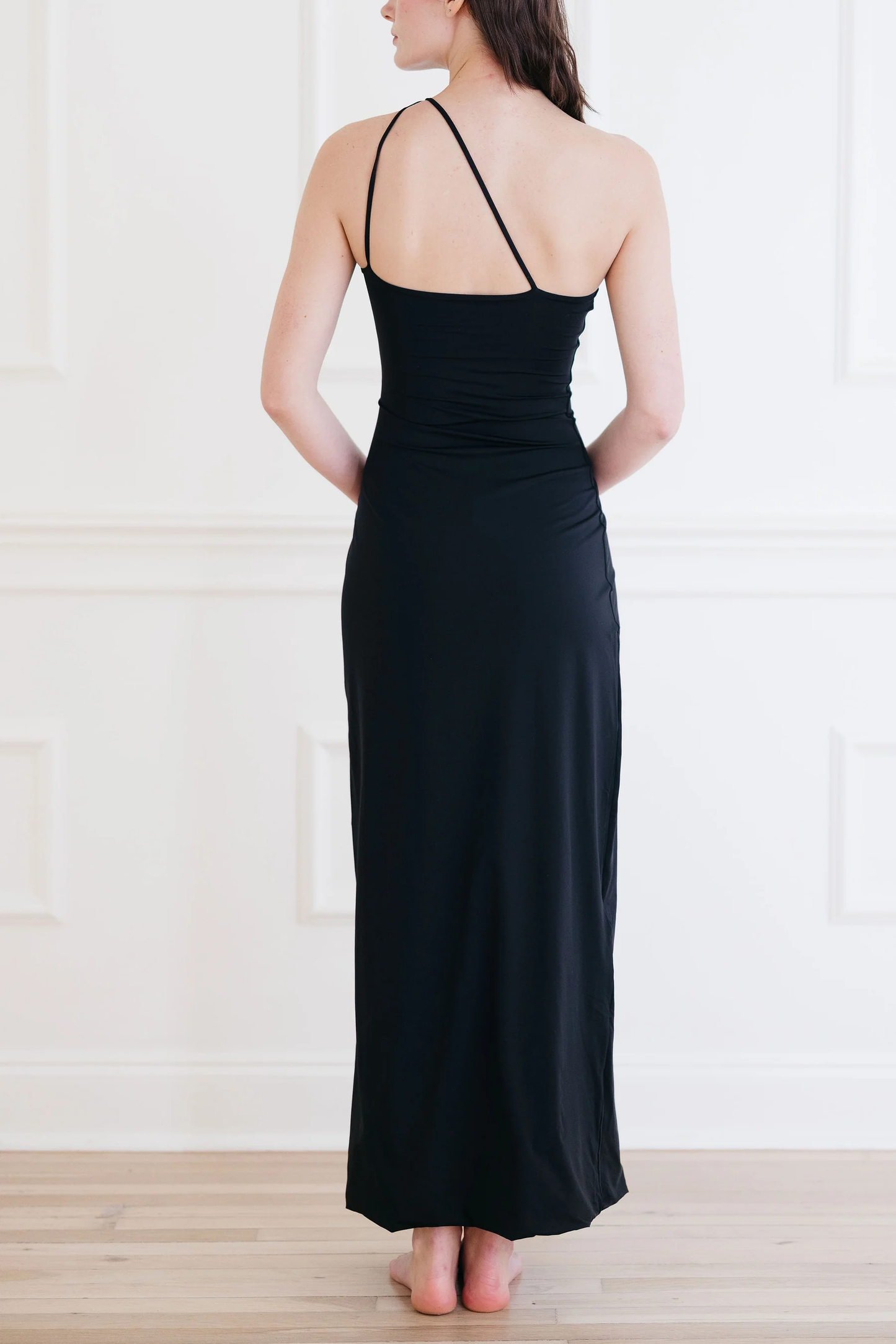Classy Black Pary Dress One Shoulder Simple Evening Dress, DP2242