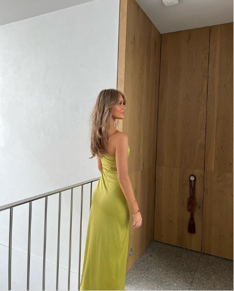 Green One Shoulder Cut Out Simple Party Dress, DP2243