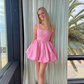 Sweet A-Line Party Dress Pink Straps Homecoming Dress, DP2244