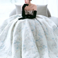 Light Blue Jacquard Gold Flower Black Velvet Elegant Dress Prom Quinceanera Dress Evening Dress,DP384