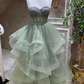 Modern Spaghetti-Straps Sweetheart Evening Party Dress Ball Gown with Tulle Beads,DP550