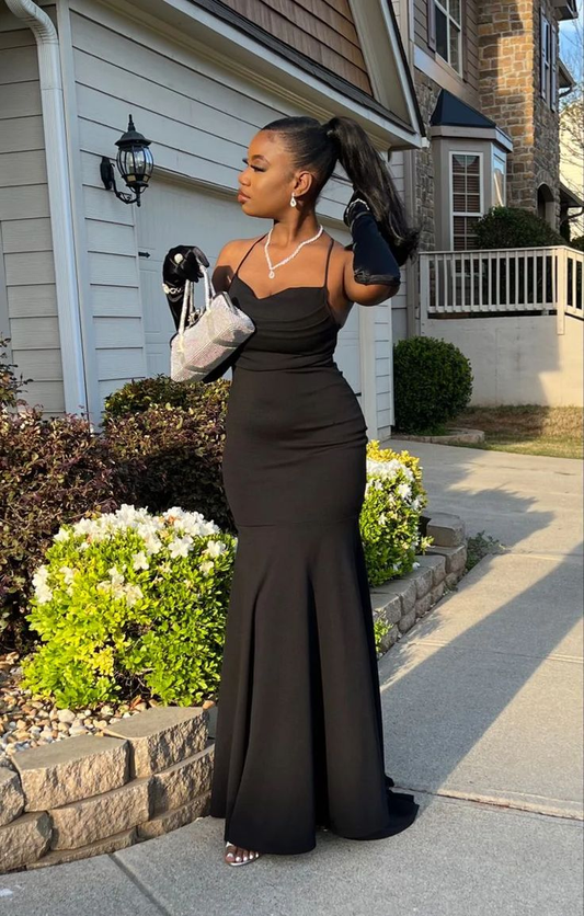 Charming Black Trumpet Mermaid African Long Prom Dress Evening Dress,DP564