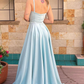 A Line Spaghetti Straps Sweetheart Ruched Long Bridesmaid Dress Prom Dress,DP568