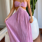Purple Strapless Cut Out A-Line Long Party Dress,DP609
