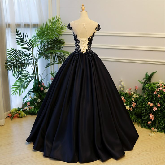 Dark Blue Beading Tulle Prom Dress Dress Long Party Dress Bridal Dress,DP620