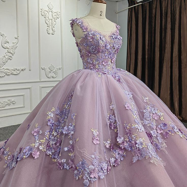 Gorguous Tulle Appliques Quinceanera Dress Ball Gown Birthday Party Dress with Beads,DP696