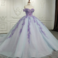 Sequin Beaded Blue And Purple Sweetheart Off Shoulder Quinceanera Special Occasion Sweet 16 Ball Gown,DP697