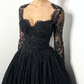 Black Gothic Embellished Beaded Lace Corset Wedding Dress Alternative Bride Sparkly Prom Dress,DP698