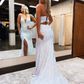 Royal Blue Stunning Mermaid V Neck Prom Dresses with Slit,DP715