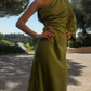 Green One Shoulder Long Prom Dress Formal Evening Dress,DP850