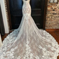 Ivory Sweatheart Tulle Appliques Mermaid Prom Dress Wedding Dress,DP964