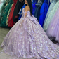 Lilac Gorgeous Tulle Appliques Quinceanera Dress Ball Gown,DP970