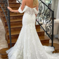 White Charming Off Shoulder Tulle Appliques Wedding Dress,DP990
