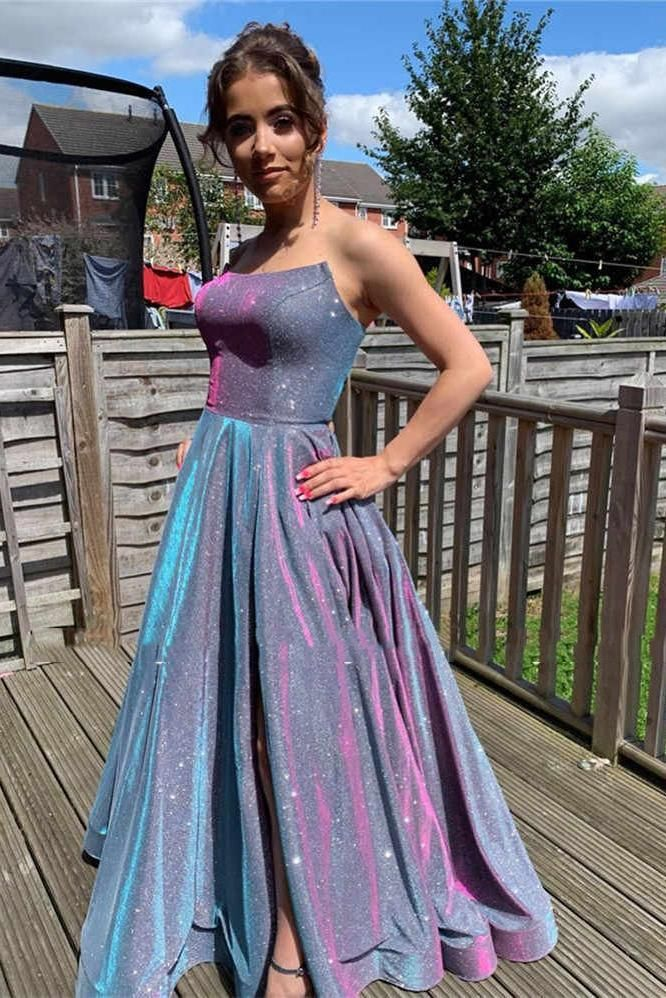 Sparkly Long Strapless Prom Dresses Evening Party Dress,DP057