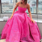 Hot Pink Party Dress Spaghetti Straps A-Line Beautiful Birthday Dress, DP2427
