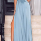 Dusty Blue Mermaid Formal Black Girls Slay Elegant Evening Modest Long Prom Dresses,DP078