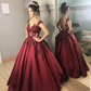 Burgundy A-Line Backless Ball Gown Quinceanera Dress Prom Dress,DP0204