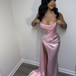 Pink Strapless Mermaid Prom Dress for Black Girls Birthday Party Dress Formal Occasion,DP01