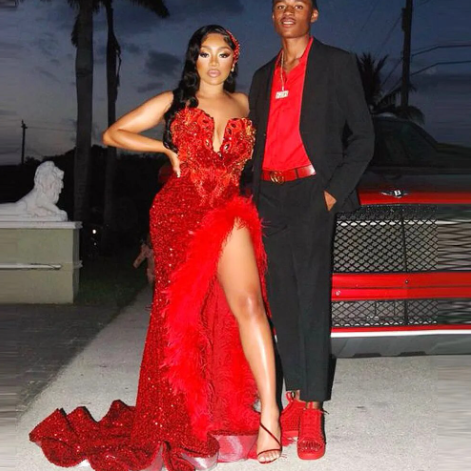 Black Girl Sexy Sequins Red V Neck Long Prom Dress with Feather, BL18609