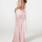 Pink Straps Backless Mermaid Elegant Party Dress with Back Slit, DP2462