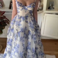 Beautiful Floral Print Chiffon Long Prom Dresses Evening Dress,DS4103