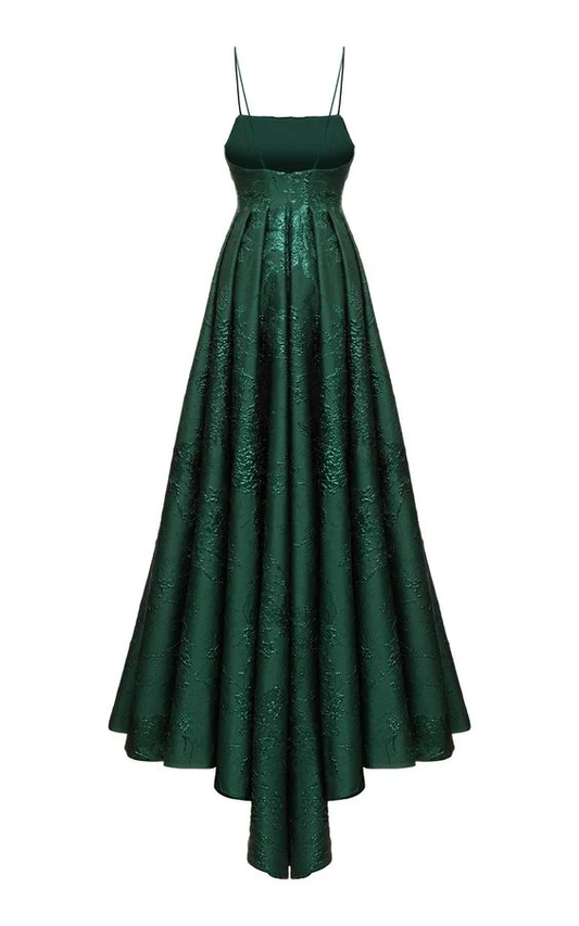 Charming Green A-Line Spaghetti Straps Classy Evening Party Dress , DP2044